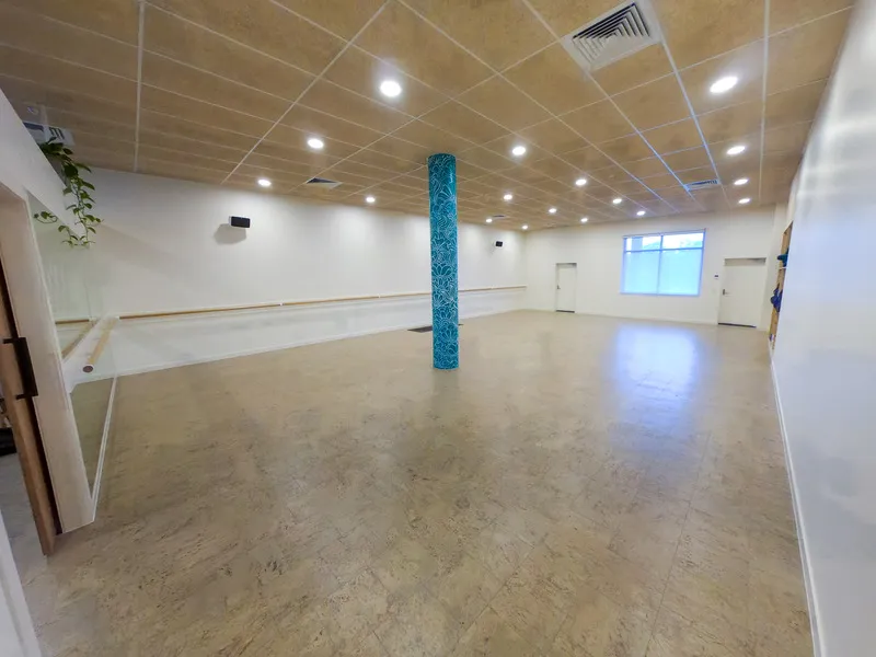 Inside the Flolo Helensvale studio, spacious, light-filled practice room